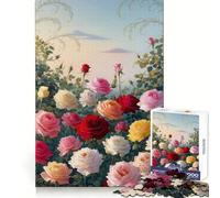 Puzzle da 1000 pezzi con dipinto di un roseto, ideale per adolescenti, gioco stimolante per l'intelletto e il relax mentale, con taglio di qualità, perfetto come regalo per le vacanze (50x75cm)