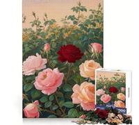 Puzzle da 1000 pezzi con dipinto di un roseto, ideale per ragazzi, gioco di logica e abilità, rilassante e divertente, con tagli precisi, regalo perfetto (38x52cm)