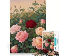 Puzzle da 1000 pezzi con dipinto di un roseto, ideale per ragazzi, gioco di logica e abilità, rilassante e divertente, con tagli precisi, regalo perfetto (38x52cm)