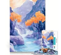 Puzzle da 1000 pezzi con dipinto di un ruscello di montagna, ideale per adulti, regalo, gioco di logica, attività per momenti di condivisione, ritaglio preciso, sorpresa di compleanno (38x52cm)