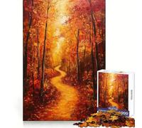 Puzzle da 1000 pezzi con dipinto di un sentiero nel bosco autunnale per ragazzi Stimola la creatività, facilita il divertimento e permette di disegnare bordi precisi Regalo di Natale (50x75cm)