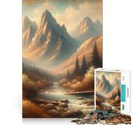 Puzzle da 1000 pezzi con dipinto di un sereno ruscello di montagna, ideale per ragazzi, gioco di logica e divertimento, con bordi lisci ed elegante (50x75cm)