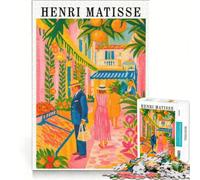 Puzzle da 1000 pezzi con dipinto di una scena di mercato in stile Henri Matisse gioco impossibile taglio di precisione con pezzi di forma casuale completamente ad incastro 38x26cm