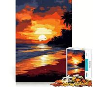 Puzzle da 1000 pezzi con dipinto di una spiaggia al tramonto, ideale per adolescenti Un gioco intelligente per trascorrere del tempo insieme, un'immagine da assemblare e un'opera d'arte 50x75cm