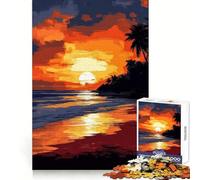 Puzzle da 1000 pezzi con dipinto di una spiaggia al tramonto, ideale per adolescenti Un gioco intelligente per trascorrere del tempo insieme, un'immagine da assemblare e un'opera d'arte 50x75cm