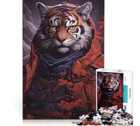 Puzzle da 1000 pezzi con dipinto di una tigre guerriera gioco educativo rilassante e stimolante per la mente ideale come decorazione da scrivania 50x75cm
