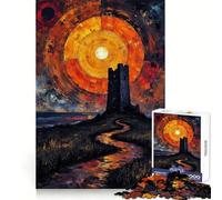 Puzzle da 1000 pezzi con dipinto di una torre sotto un corpo celeste, ideale per adulti Gioco cognitivo, per la memoria e il tempo libero Bordi nitidi Regalo speciale (38x52cm)