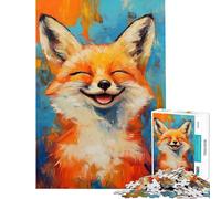 Puzzle da 1000 pezzi con dipinto di una volpe gioiosa Gioco educativo e stimolante per tutta la famiglia ideale per migliorare la memoria e come regalo (dimensioni 38x26cm)