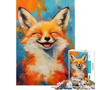 Puzzle da 1000 pezzi con dipinto di una volpe gioiosa Sfida per l'intelligenza giocattolo educativo decorazione per la casa regalo di compleanno (dimensioni 75x50cm)