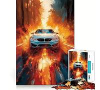 Puzzle da 1000 pezzi con dipinto di un'auto moderna bianca,gioco di costruzione che mette alla prova la concentrazione,montaggio sicuro e preciso,divertimento per interni durante le vacanze (50x75cm)