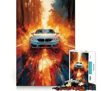 Puzzle da 1000 pezzi con dipinto di un'auto moderna bianca,ideale per ragazzi,che stimola la mente Gioco a incastro preciso,senza spazi vuoti Attività rilassante di gruppo al chiuso (38x26cm)
