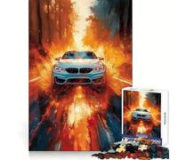 Puzzle da 1000 pezzi con dipinto di un'auto moderna bianca per adolescenti che stimola la logica e il tempo libero ideale per assemblare con precisione e creare un bel disegno come regalo di Natale