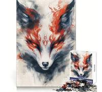 Puzzle da 1000 pezzi con dipinto di volpe Kitsune bianca, ideale per ragazzi, stimola la mente, è un passatempo piacevole e sicuro, perfetto come regalo di Natale (38x26cm)
