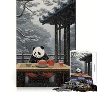 Puzzle da 1000 pezzi con dipinto giapponese di panda per ragazzi, gioco di logica e abilità, divertimento condiviso, taglio preciso, decorazione murale (38x26cm)