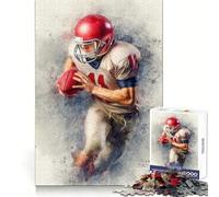 Puzzle da 1000 pezzi con disegno ad acquerello di un giocatore di football americano ideale per adulti Un'attività strategica perfetta per i momenti di relax e per un invernale di grande effetto