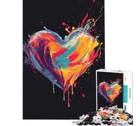 Puzzle da 1000 pezzi con disegno astratto a forma di cuore gioco divertente che stimola l'intelligenza e crea dipendenza ideale come regalo per donne e uomini divertente e spiritoso (50x75cm)