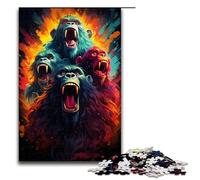 Puzzle da 1000 pezzi con disegno colorato di una famiglia di scimmie per adulti divertente gioco per famiglie antistress sfida difficile 75x50 cm