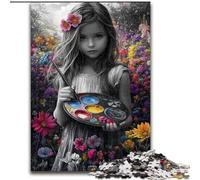 Puzzle da 1000 pezzi con disegno di bambina, regalo perfetto per la casa, divertimento in famiglia, età 14+ (dimensioni 50x75cm)