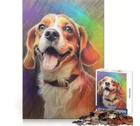 Puzzle da 1000 pezzi con disegno di Beagle per adulti, stimolante per la mente, rilassante, ideale per i momenti di relax, perfetto come regalo di Natale (38x52cm)