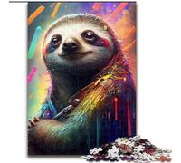 Puzzle da 1000 pezzi con disegno di bradipo, puzzle fai da te da 1000 pezzi, gioco di ingegno stimolante, attività interattiva per famiglie (dimensioni 26x38cm)