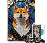 Puzzle da 1000 pezzi con disegno di cane Shiba Inu in stile Kintsugi, gioco per adulti, esercizio mentale, divertimento condiviso, taglio di precisione, opera d'arte da esporre 38x52cm