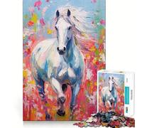Puzzle da 1000 pezzi con disegno di cavallo e tavolozza, ideale per adolescenti, per stimolare la memoria, favorire la serenità e creare un'atmosfera piacevole Regalo elegante (38x26cm)