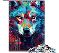 Puzzle da 1000 pezzi con disegno di lupo, puzzle da 1000 pezzi per adulti, rompicapo fai da te impegnativo, gioco interattivo per famiglie (dimensioni 50x75cm)