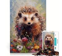 Puzzle da 1000 pezzi con disegno di riccio e tavolozza di colori, ideale per ragazzi, gioco di logica, leggero e rilassante, con taglio perfetto, regalo perfetto (50x75cm)