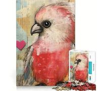 Puzzle da 1000 pezzi con disegno di un cacatua rosa per San Valentino,ideale per adolescenti,gioco di memoria e richiamo mentale,con incastro perfetto,senza pezzi che si staccano,perfetto da portare