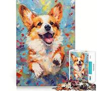 Puzzle da 1000 pezzi con disegno di un cane Corgi, ideale per adolescenti, per favorire la memoria, creare un'atmosfera rilassante e creare un regalo elegante (50x75cm)