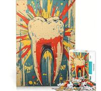 Puzzle da 1000 pezzi con disegno di un dente che scoppia, gioco rompicapo, rilassante e stimolante per la mente, ideale come regalo per tutta la famiglia 38x52cm