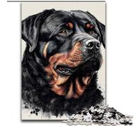 Puzzle da 1000 pezzi con disegno di un Rottweiler in cartone, per adulti, regalo perfetto per compleanni, feste e decorazioni per la casa (dimensioni 26x38cm)