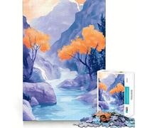 Puzzle da 1000 pezzi con disegno di un ruscello di montagna, ideale per adulti e ragazzi, gioco di logica, relax, taglio di precisione, regalo perfetto (38x26cm)
