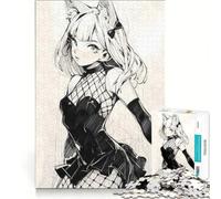 Puzzle da 1000 pezzi con disegno di una ragazza gatto in stile anime, gioco rompicapo, sfida impegnativa, ideale come regalo per tutta la famiglia 38x26cm