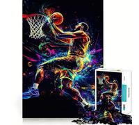 Puzzle da 1000 pezzi con disegno di una schiacciata di basket,taglio preciso,gioco creativo per stimolare la mente,facile da giocare,decorazione natalizia (38x26cm)