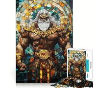 Puzzle da 1000 pezzi con divinità in vetrata per adolescenti, gioco di logica stimolante per il relax, bordi chiari, sorpresa di compleanno 38x26cm