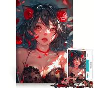 Puzzle da 1000 pezzi con dolce ragazza anime per adulti, gioco rilassante e divertente, taglio premium, regalo di compleanno 38x52cm