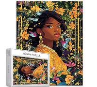 Puzzle da 1000 pezzi con donna africana per adulti, fiori, scena, arte, puzzle colorato fai da te, per la decorazione della casa, regali, puzzle per famiglia, perfetto per serate di gioco, 50 x 70 cm