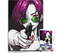 Puzzle da 1000 pezzi con donna anime e pistola, gioco educativo per la concentrazione mentale, idea regalo speciale commovente, dimensioni 38x26cm