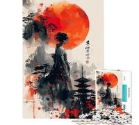 Puzzle da 1000 pezzi con donna asiatica in piedi ideale per compleanno o Natale decorazione artistica per la casa gioco educativo adatto a persone dai 14 anni in su (38x26cm)