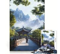 Puzzle da 1000 pezzi con donna che cammina su un ponte in Cina, ideale per adolescenti, un'attività stimolante e rilassante, perfetta per il tempo libero Dimensioni: 38x52cm