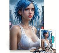 Puzzle da 1000 pezzi con donna cyberpunk sexy per adulti, gioco di logica e antistress, taglio preciso, regalo perfetto 50x75cm