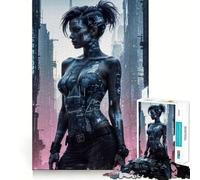 Puzzle da 1000 pezzi con donna cyberpunk sexy per adulti, gioco intelligente antistress, assemblaggio a sorpresa di Natale 38x26cm
