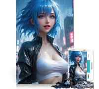 Puzzle da 1000 pezzi con donna cyberpunk sexy per adulti, gioco intelligente antistress, assemblaggio, regalo speciale 38x52cm