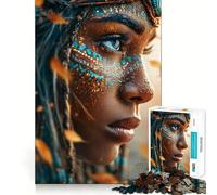 Puzzle da 1000 pezzi con donna dipinta sul viso e trecce,divertente gioco di allenamento cognitivo,pezzi ad incastro perfetti,regalo di compleanno,rompicapo (38x26cm)