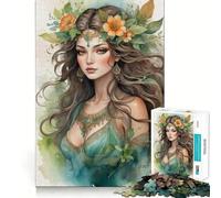 Puzzle da 1000 pezzi con donna fantastica ad acquerello per adolescenti,stimolante per la mente,divertente,con componenti robusti e ben definiti,un'attività di gruppo emozionante (38x52cm)