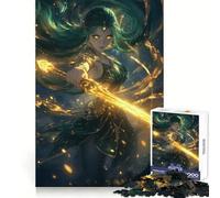 Puzzle da 1000 pezzi con donna guerriera e spada luminosa, ideale per adolescenti Allenamento della concentrazione, divertimento e svago Un regalo perfetto (38x26cm)
