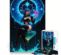 Puzzle da 1000 pezzi con donna mistica e cubo luminoso per adolescenti, gioco di intelletto, momento di condivisione, taglio di qualità, regalo memorabile (50x75cm)