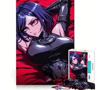 Puzzle da 1000 pezzi con donna ninja in stile anime, gioco rilassante, taglio di precisione, pezzo da collezione (38x26cm)