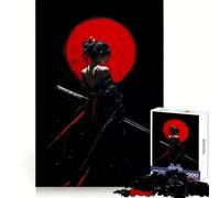 Puzzle da 1000 pezzi con donna samurai e luna rossa per adolescenti, gioco stimolante e rilassante, taglio preciso, lista dei desideri di Babbo Natale (50x75cm)